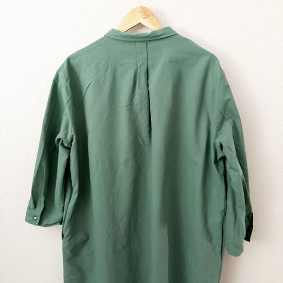 TUCKERNUCK POMANDER PLACE | Green Polly Oxford Shirt Dress Collared | Size XXL - Picture 6 of 9